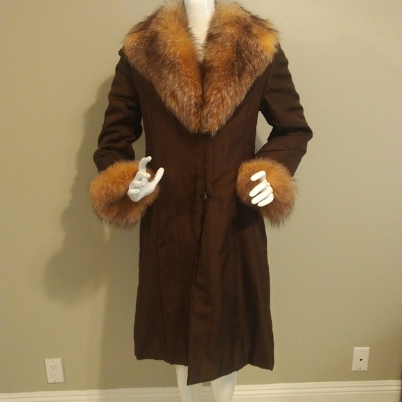 St John size 8 silk and fox fur coat - Picture 2 of 9